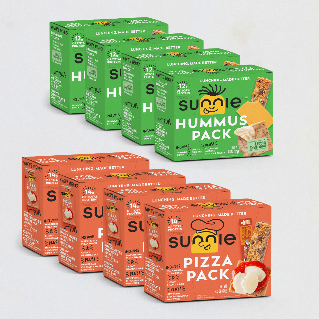 LUNCH PACK VARIETY (4 PIZZA + 4 HUMMUS) Sunnie 